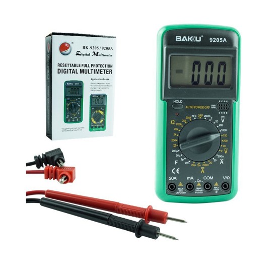 Multímetro Digital Manual Baku BK-9205A Testador de Resistência Multímetro Digital Manual Baku BK-9205A Testador de Resistência